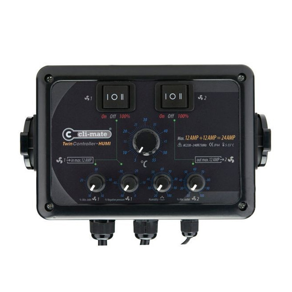 Controlador Climate Twin Controller Humedad Temperatura + Vel Min 12+12Amp